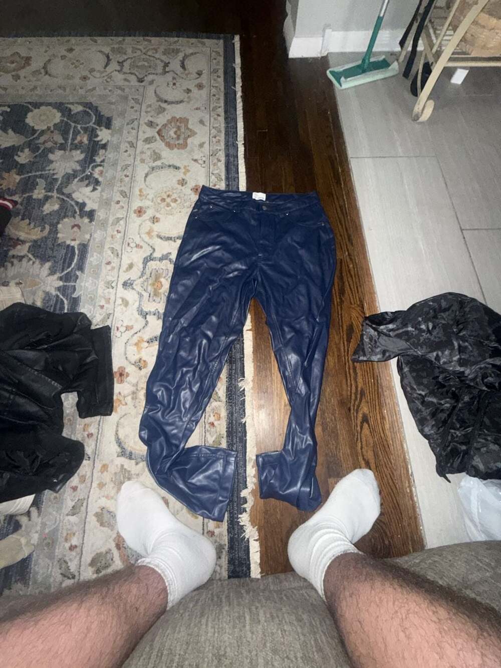 EPTM Faux Leather Pants Size S-30 Blue